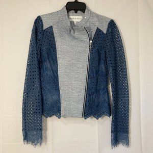 Chelsea & Walker Size 2 Gray Blue Lace Jacket